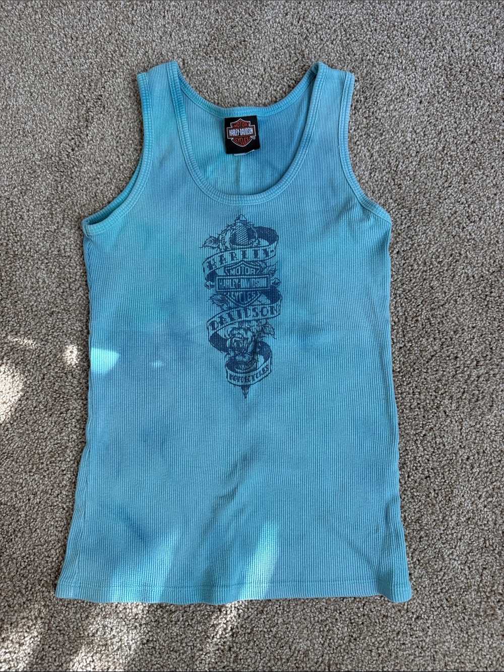 Harley-Davidson Women's Teal Ribbed Graphic Tank
